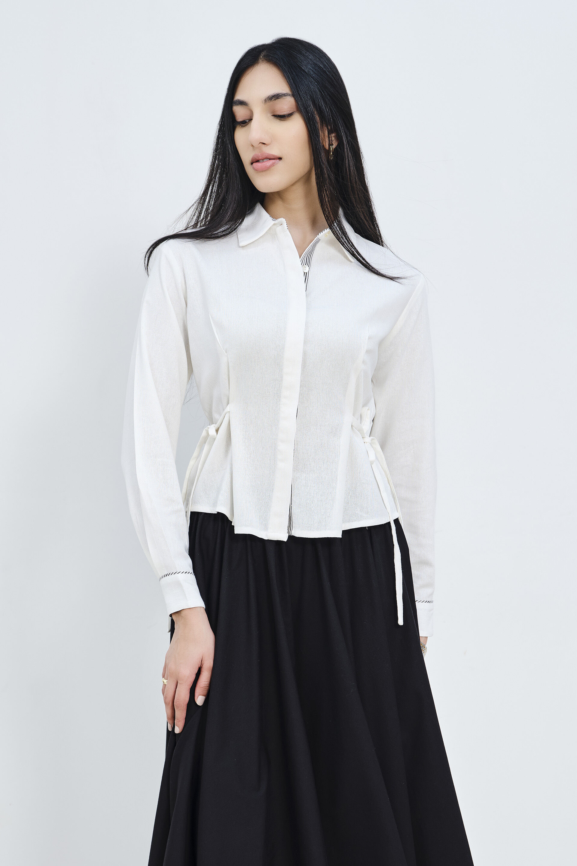 Swan White Linen Shirt, Off White, image 1